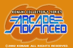 Konami Collector's Series: Arcade Advanced (Game Boy Advance) screenshot: Title screen