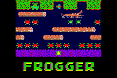 Konami Collector's Series: Arcade Advanced (Game Boy Advance) screenshot: Frogger - title screen.