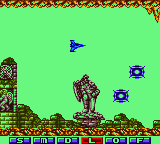 Konami GB Collection: Vol.4 (Game Boy Color) screenshot: Gradius II - More and more enemies attack you as the game progresses
