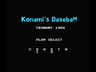Konami's Baseball (MSX) screenshot: Select division and players