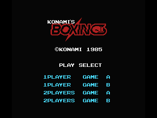 Konami's Boxing (MSX) screenshot: Title screen