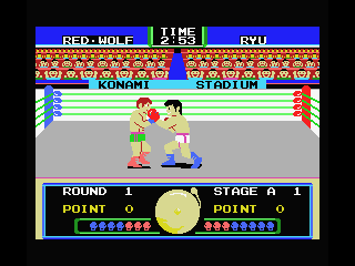 Konami's Boxing (MSX) screenshot: Keep on moving!