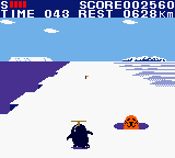 Konami GB Collection: Vol.4 (Game Boy Color) screenshot: Antarctic Adventure - The moles can seriously slow you down