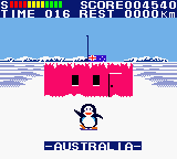 Konami GB Collection: Vol.4 (Game Boy Color) screenshot: Antarctic Adventure - You have reached Australia