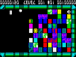 Krakout (ZX Spectrum) screenshot: Ready to return the ball