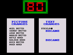 The Krypton Factor (ZX Spectrum) screenshot: This is where you enter what has changed in the picture and text