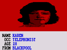 The Krypton Factor (ZX Spectrum) screenshot: Choose your character