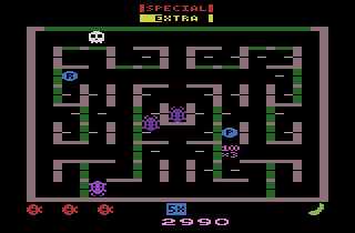 Lady Bug (Atari 2600) screenshot: Get big points by collecting multipliers