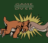 The Land Before Time (Game Boy Color) screenshot: Game over