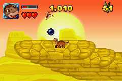 The Land Before Time Collection (Game Boy Advance) screenshot: These balls are checkpoints