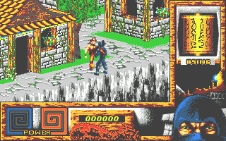 Last Ninja 3 (Atari ST) screenshot: The first fight