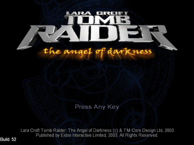 Lara Croft: Tomb Raider - The Angel of Darkness (Windows) screenshot: Title Screen - Notice the Version Number at bottom left
