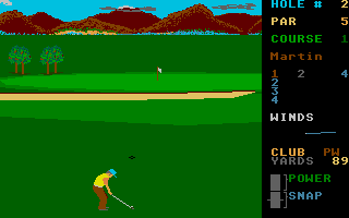 Leader Board (Atari ST) screenshot: Pretty heavy wind to the right here