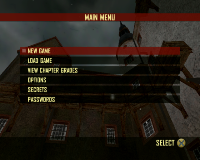 Prisoner of War: World War II (PlayStation 2) screenshot: Main menu.