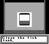 Legend of the River King GB (Game Boy) screenshot: Cleaning the tank.