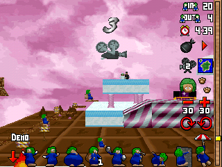 Lemmings 3D (SEGA Saturn) screenshot: Lemmings 3D lost much of its charm due to an overcomplicated control scheme.