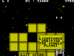 Lightforce (ZX Spectrum) screenshot: Will I be lord of the jungle?