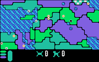 Lords of Conquest (Atari ST) screenshot: Three sides choose their lands