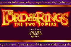 The Lord of the Rings: The Two Towers (Game Boy Advance) screenshot: Main Menu