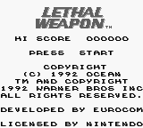 Lethal Weapon (Game Boy) screenshot: Title screen