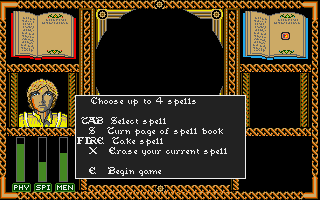 Wizard Warz (Amiga) screenshot: Picking spells at the start of the game