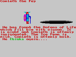 The Lords of Midnight (ZX Spectrum) screenshot: The Waters of Life always come in handy