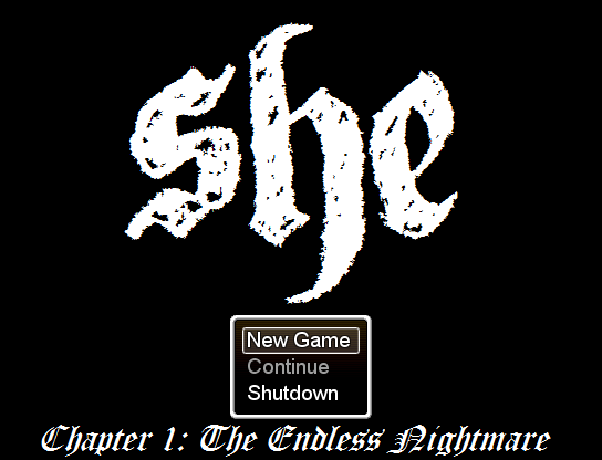 She: Chapter 1 - The Endless Nightmare (Windows) screenshot: Title screen