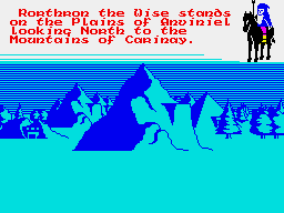 Doomdark's Revenge (ZX Spectrum) screenshot: Mountains are slow to move through