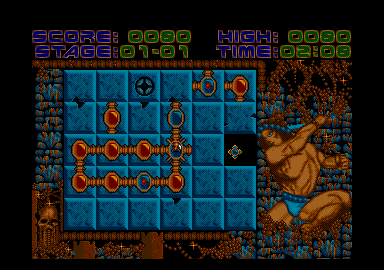 Magic Lines (Atari ST) screenshot: The last vial will be filled on the 01-01 stage before the end...