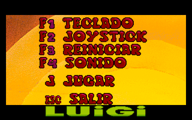 Luigi en Circusland (DOS) screenshot: Main menu