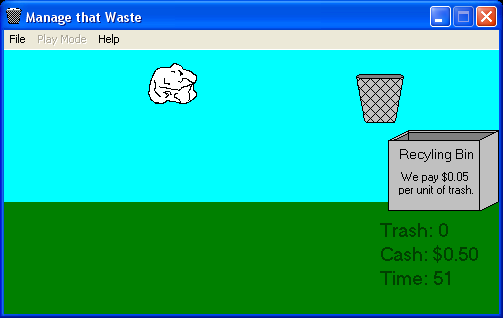 Manage that Waste (Windows) screenshot: Money Game mode - selling the trash