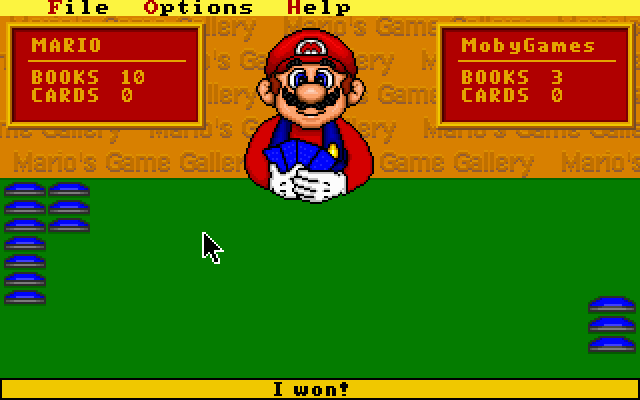 Mario's Game Gallery (DOS) screenshot: Mario wins...again.