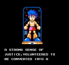 Mega Man 4 (NES) screenshot: Mega Man's transformation