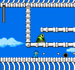 Mega Man 4 (NES) screenshot: Skull Man's stage