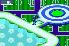 Mega Man Battle Network 4: Red Sun (Game Boy Advance) screenshot: Mega Man explores Lan's home page