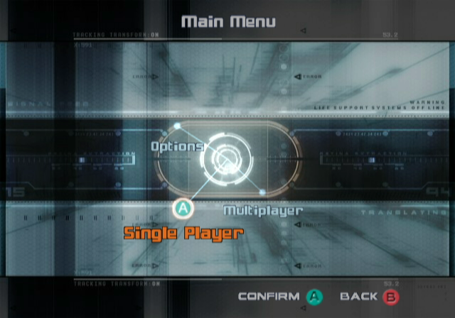 Metroid Prime 2: Echoes (GameCube) screenshot: The main menu