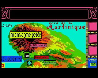 Méwilo (Amiga) screenshot: Map of Martinique