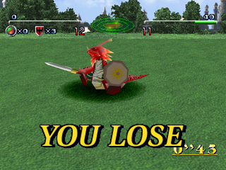 Dragon Seeds (PlayStation) screenshot: Lose