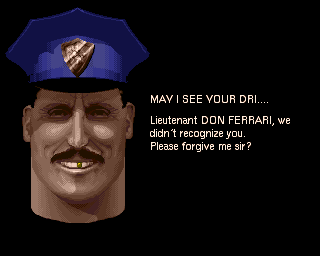 Miami Chase (Amiga) screenshot: Police wont arrest you.