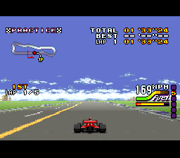 Michael Andretti's Indy Car Challenge (SNES) screenshot: Practice