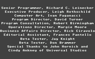 Miami Vice (Atari ST) screenshot: Credits
