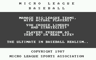 MicroLeague Baseball (Atari ST) screenshot: You see this after each play in demo mode