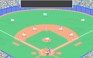 MicroLeague Baseball (Atari ST) screenshot: Here comes the pitch!