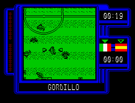 Michel Futbol Master + Super Skills (ZX Spectrum) screenshot: Gordillo with the ball...