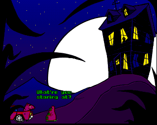 Mikro Mortal Tennis (Amiga) screenshot: Outside to the boss's palace