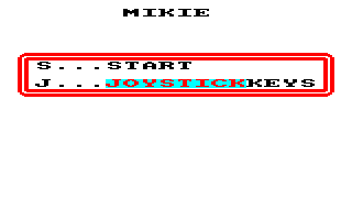 Mikie (Amstrad CPC) screenshot: Options