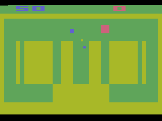 Miniature Golf (Atari 2600) screenshot: I've almost got the ball in the hole...