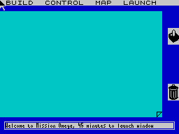 Mission Omega (ZX Spectrum) screenshot: The launch window is approaching.
