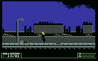 Metal Warrior 4: Agents of Metal (Commodore 64) screenshot: Made my first kill on the job.