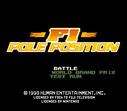 F1 Pole Position (SNES) screenshot: Title screen